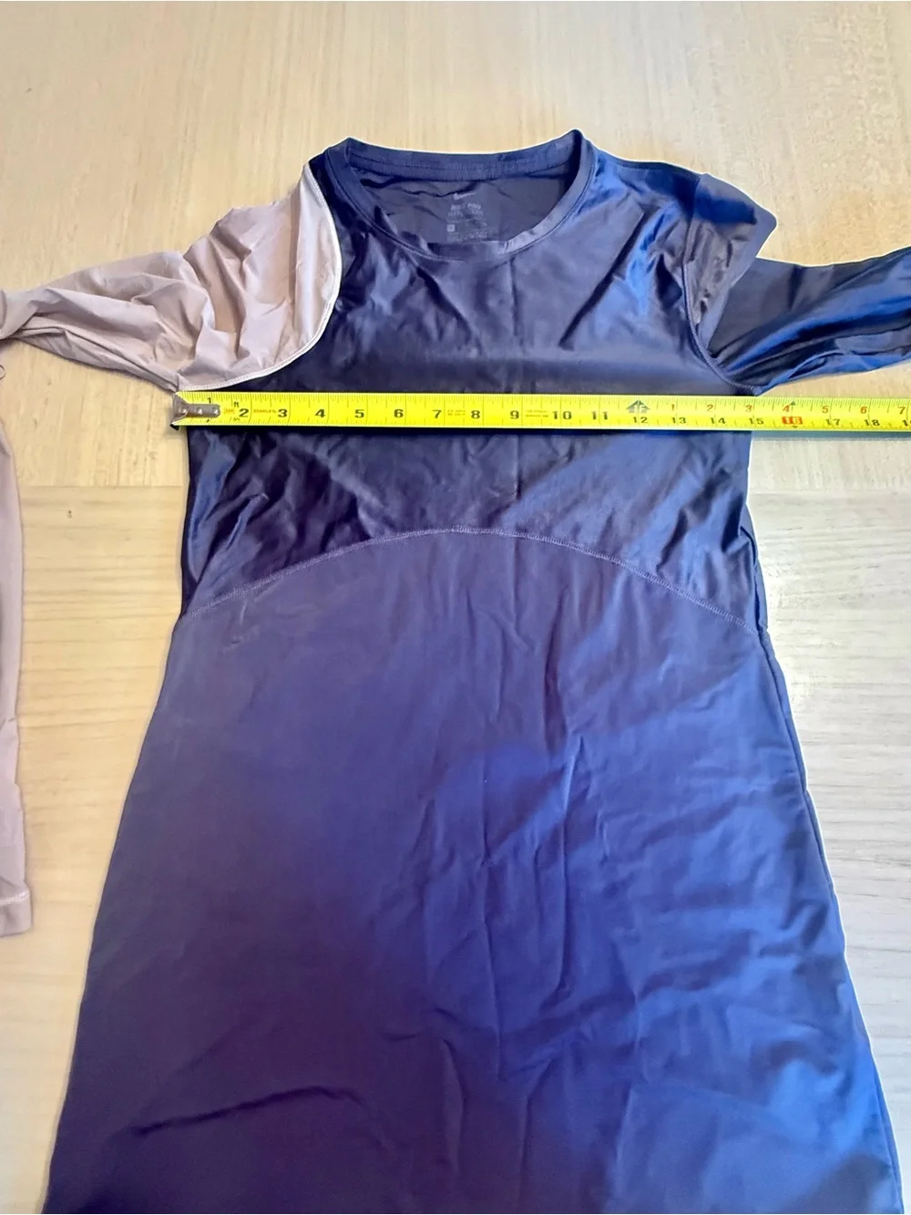 Nike Pro Hypercool Long Sleeve Colorblock Top Sheer Purple Nude Nylon